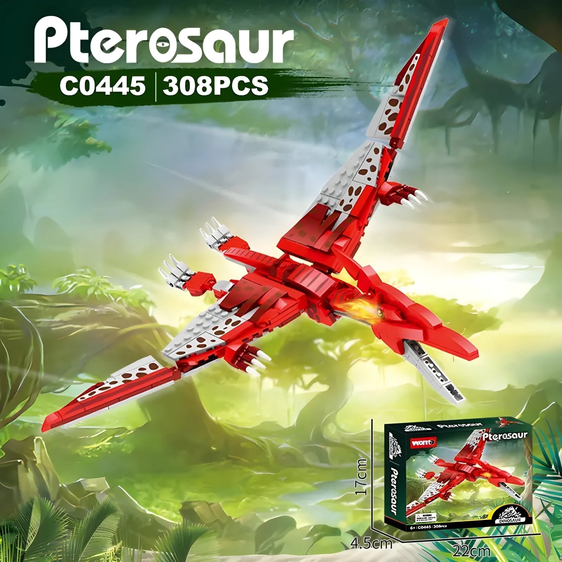 Dino Pterosaur Building Block Set – 308 - Piece Jurassic STEM Toy for Kids 6+ STEM building block toy by LOLIPOL