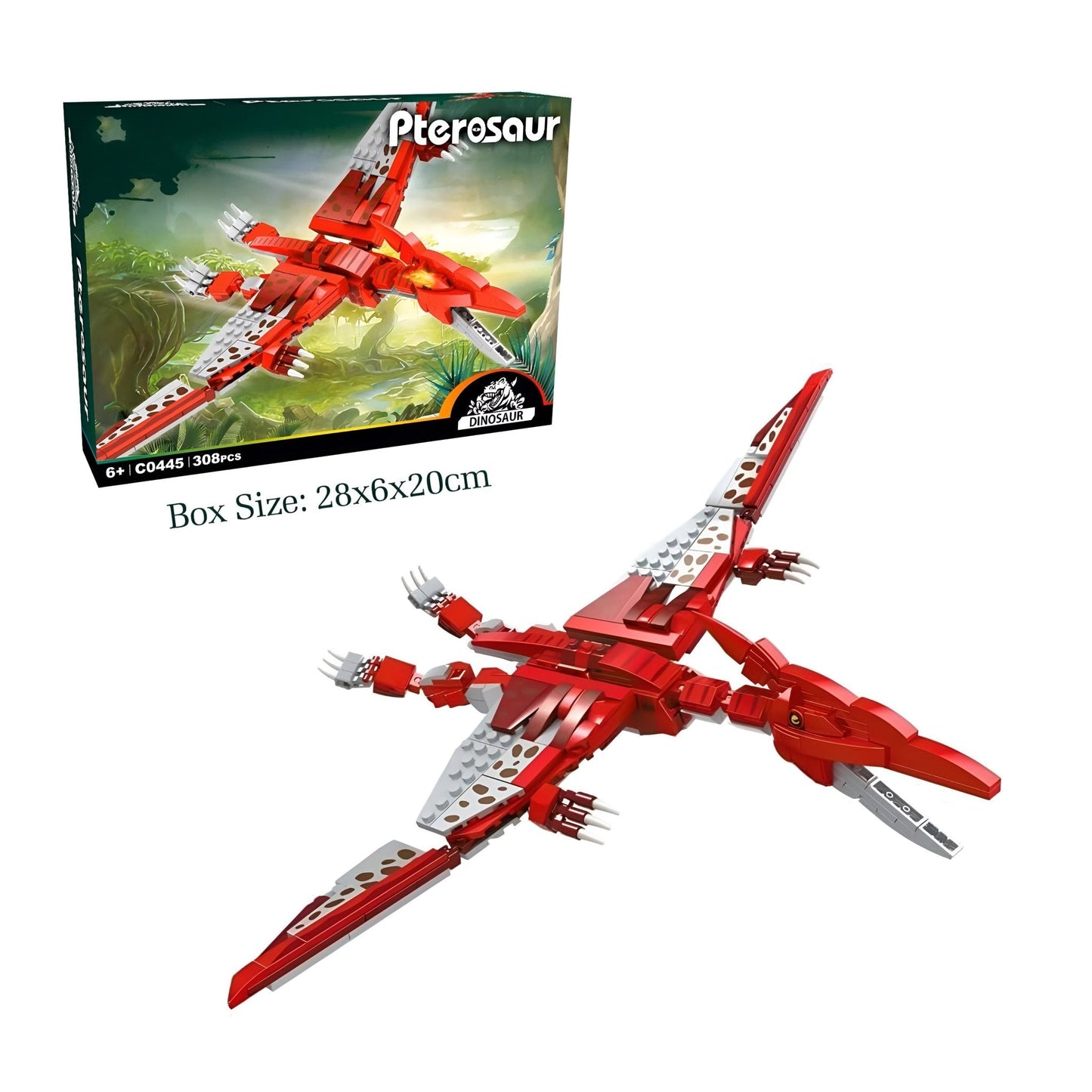 Dino Pterosaur Building Block Set – 308 - Piece Jurassic STEM Toy for Kids 6+ STEM building block toy by LOLIPOL
