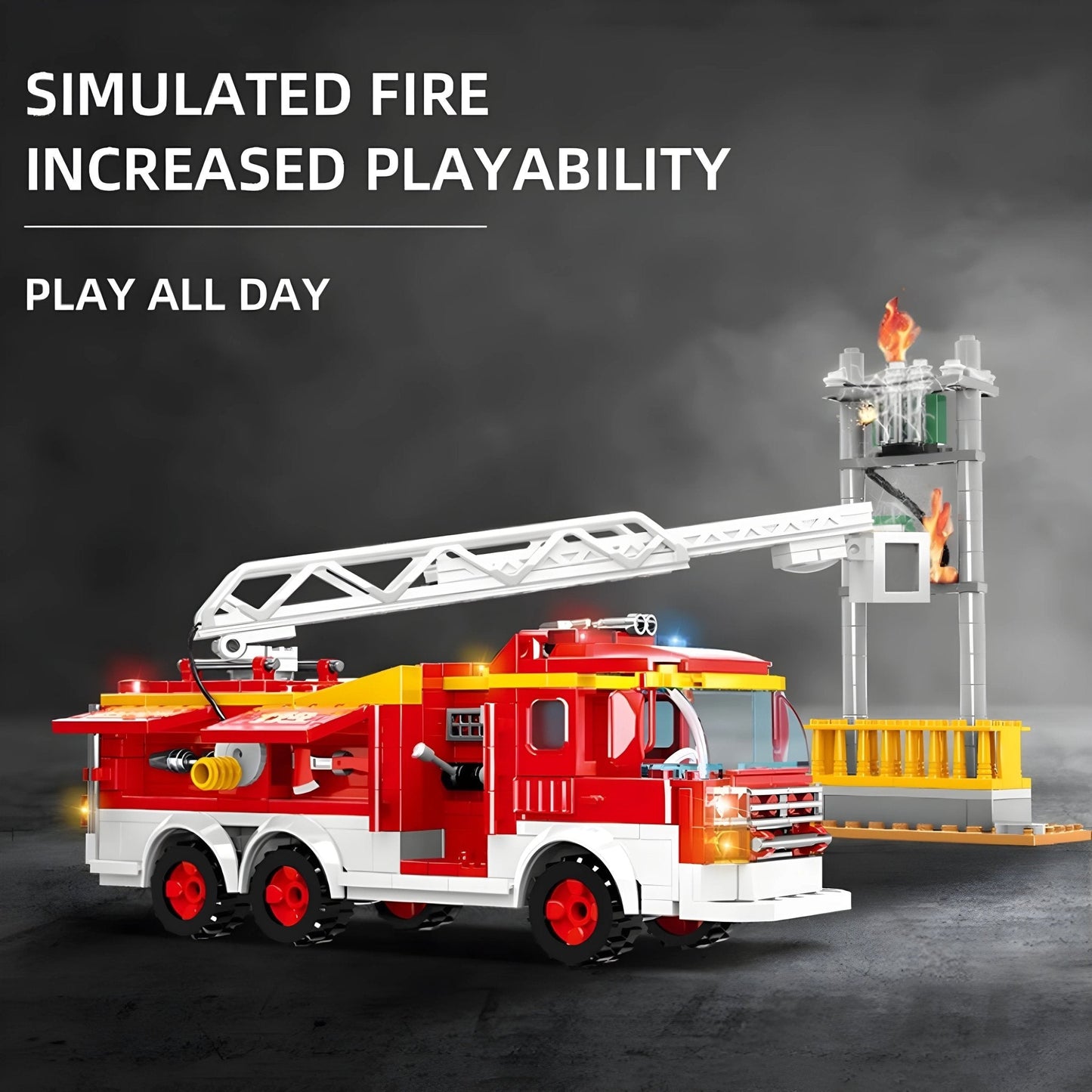 Fire Truck Projector Building Set – 433 PCS STEM Toy 6+ STEM building block toy by LOLIPOL