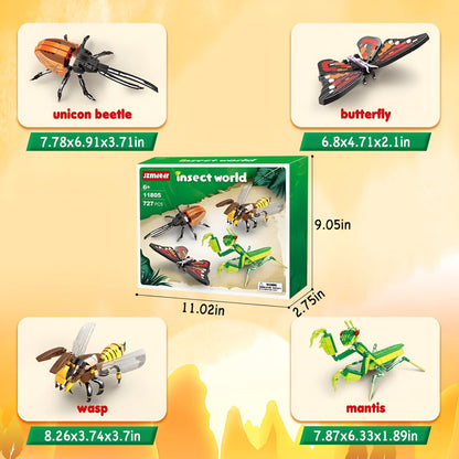 Insect STEM Building Set – 727 PCS Nature - Inspired Brick Kit STEM building block toy by LOLIPOL