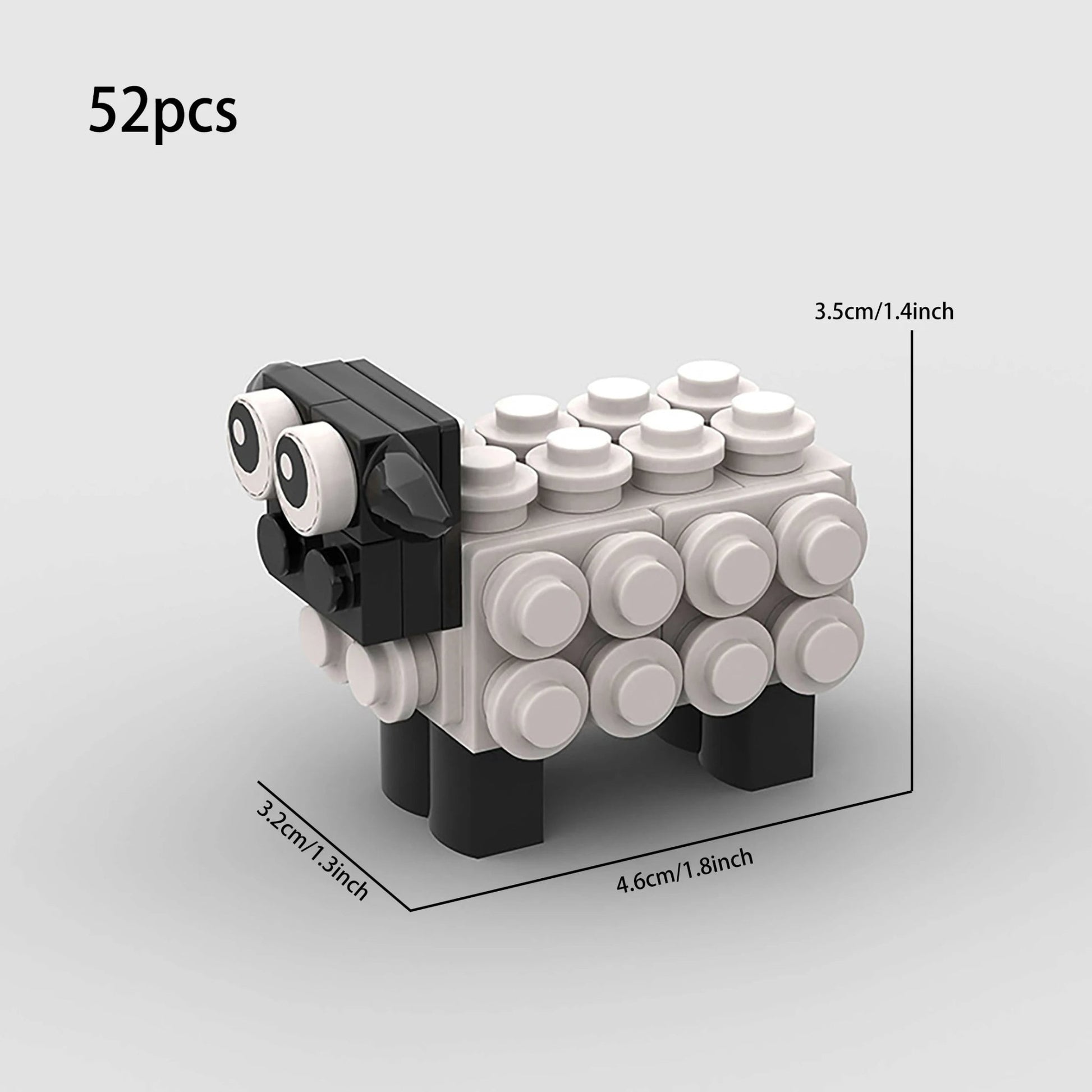 Mini Sheep Cartoon Toy – 52 PCS Animal Brick Set for Kids 6+ STEM building block toy by LOLIPOL