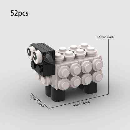 Mini Sheep Cartoon Toy – 52 PCS Animal Brick Set for Kids 6+ STEM building block toy by LOLIPOL