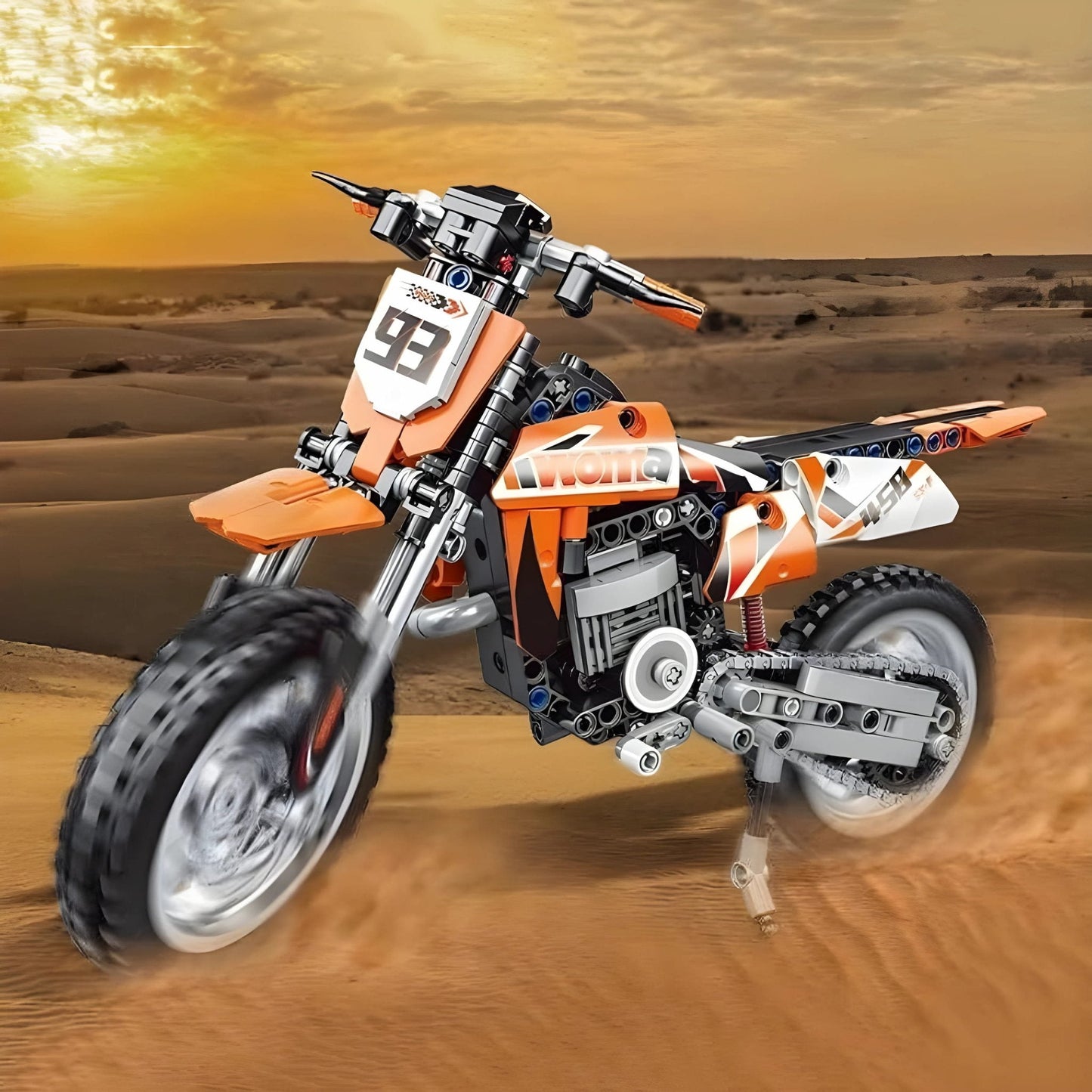 Orange Motorcycle Set – 434 PCS STEM Toy for Kids 6+ STEM building block toy by LOLIPOL