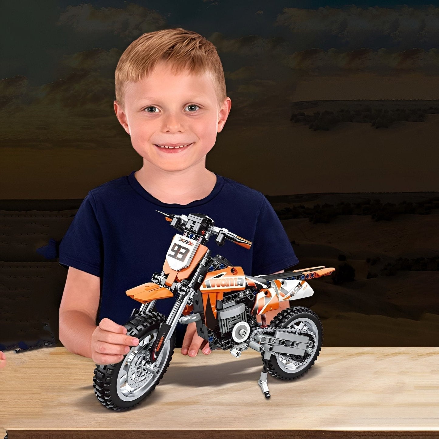 Orange Motorcycle Set – 434 PCS STEM Toy for Kids 6+ STEM building block toy by LOLIPOL