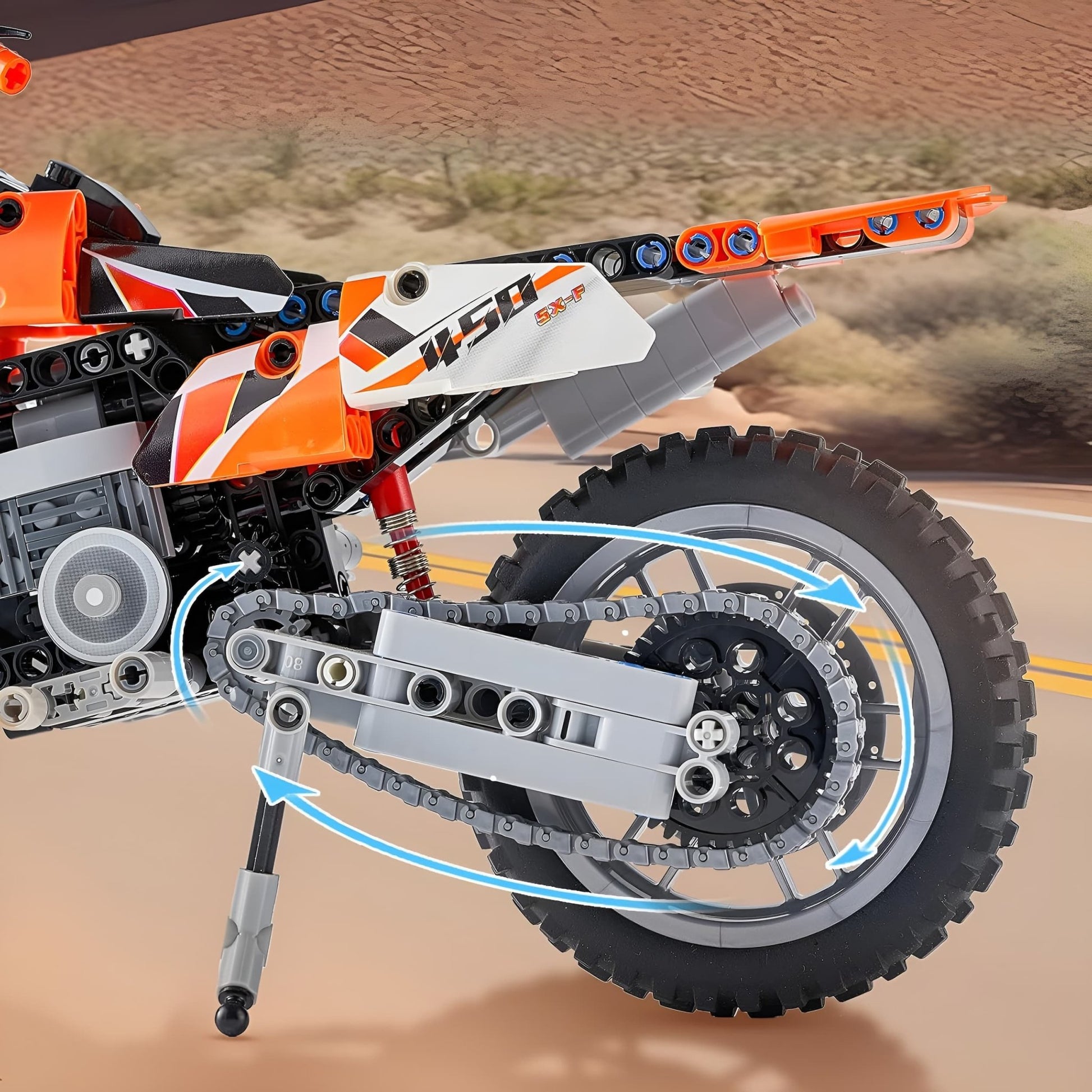 Orange Motorcycle Set – 434 PCS STEM Toy for Kids 6+ STEM building block toy by LOLIPOL