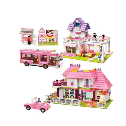 Pink Villa House – 1898 PCS STEM Building Kit for Girls STEM building block toy by LOLIPOL