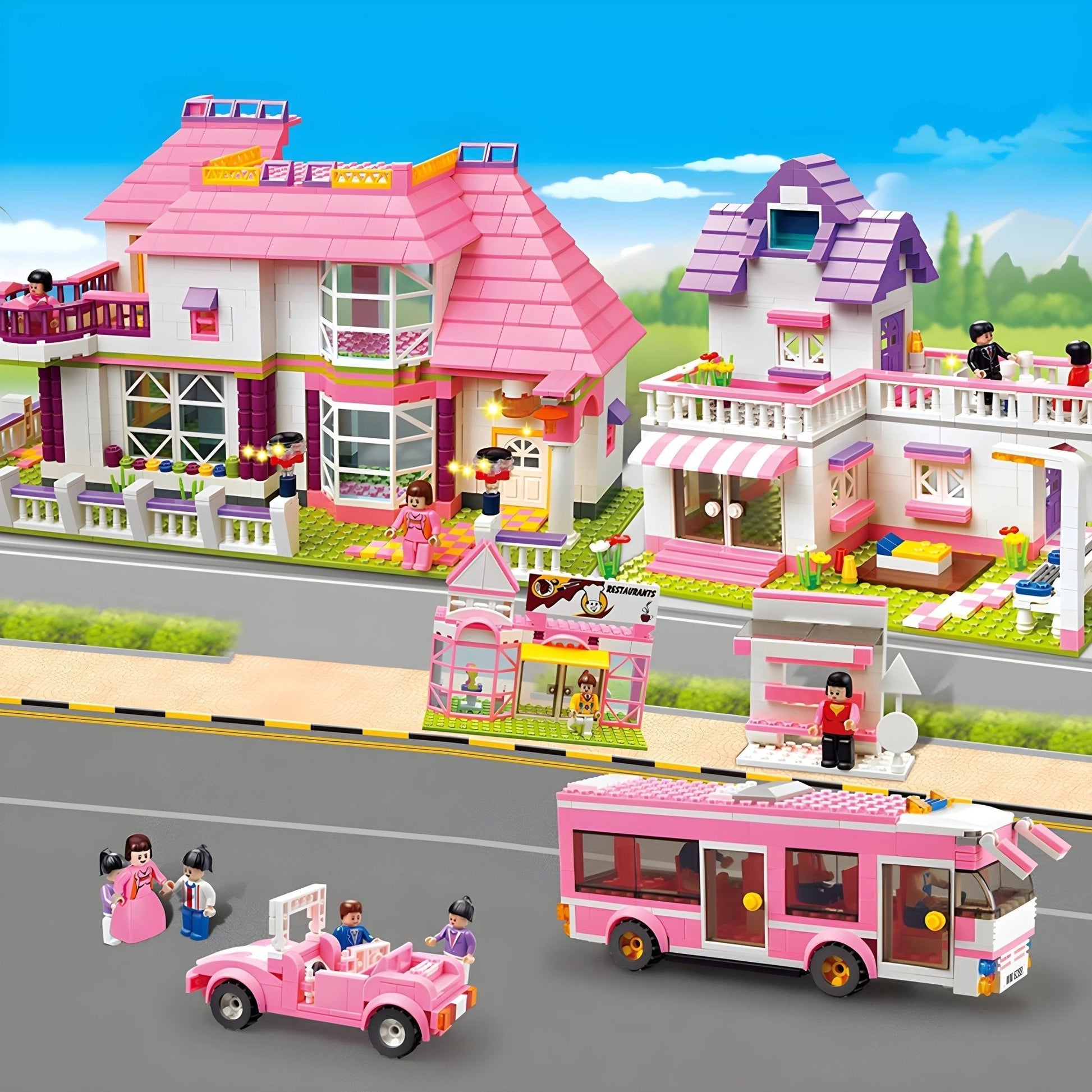 Pink Villa House – 1898 PCS STEM Building Kit for Girls STEM building block toy by LOLIPOL