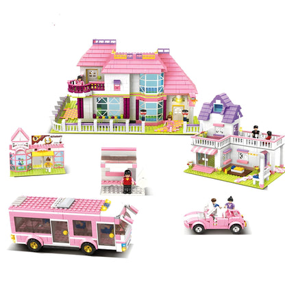 Pink Villa House – 1898 PCS STEM Building Kit for Girls STEM building block toy by LOLIPOL