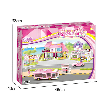 Pink Villa House – 1898 PCS STEM Building Kit for Girls STEM building block toy by LOLIPOL