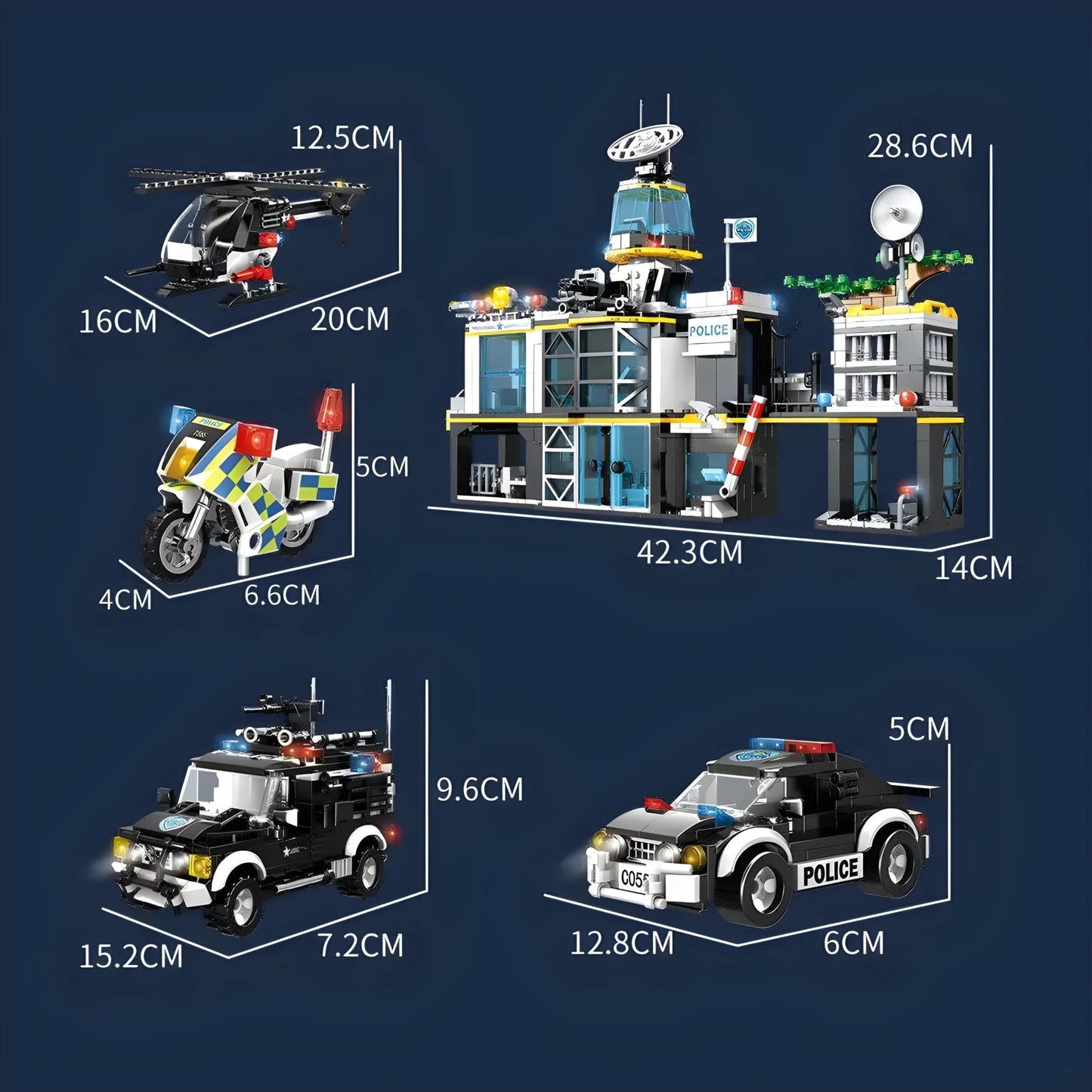 Police Station Building Set – 1261 PCS Ultimate City STEM Kit STEM building block toy by LOLIPOL