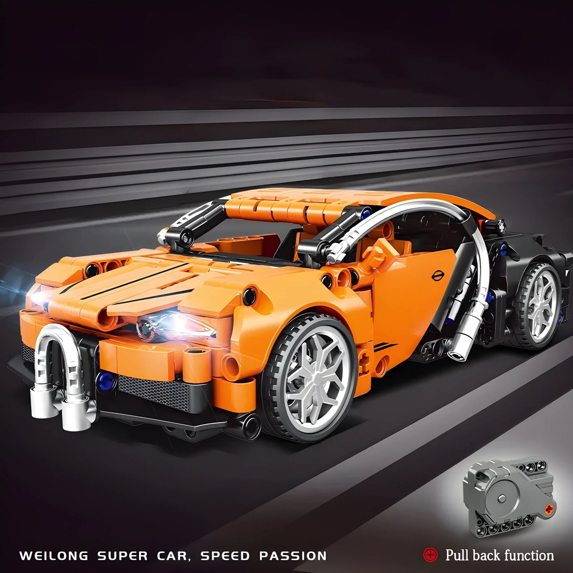 Pull - Back Racing Car – 388 PCS STEM Vehicle Toy for Kids 6+ STEM building block toy by LOLIPOL