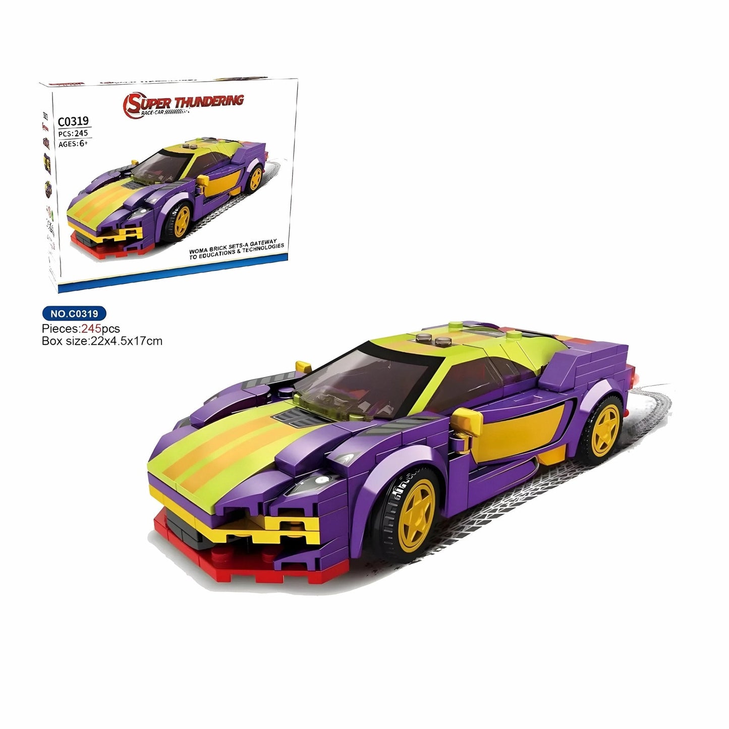Sport Racing Car STEM Set – 245 PCS Speed Brick Toy for Kids STEM building block toy by LOLIPOL