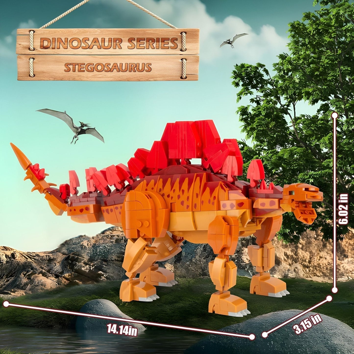 Stegosaurus Dino Building Set – 697 PCS STEM Toy for Kids 6+ STEM building block toy by LOLIPOL