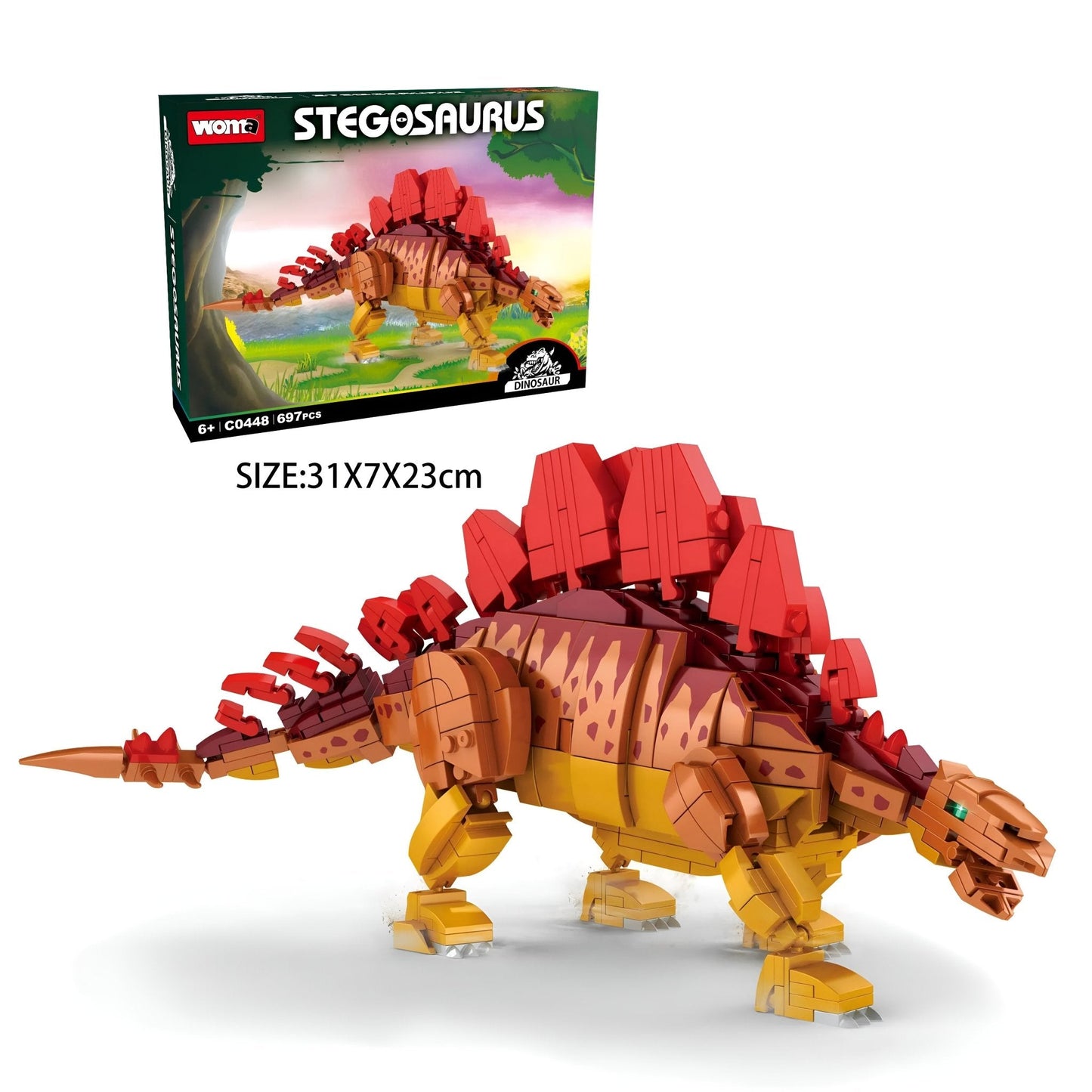 Stegosaurus Dino Building Set – 697 PCS STEM Toy for Kids 6+ STEM building block toy by LOLIPOL