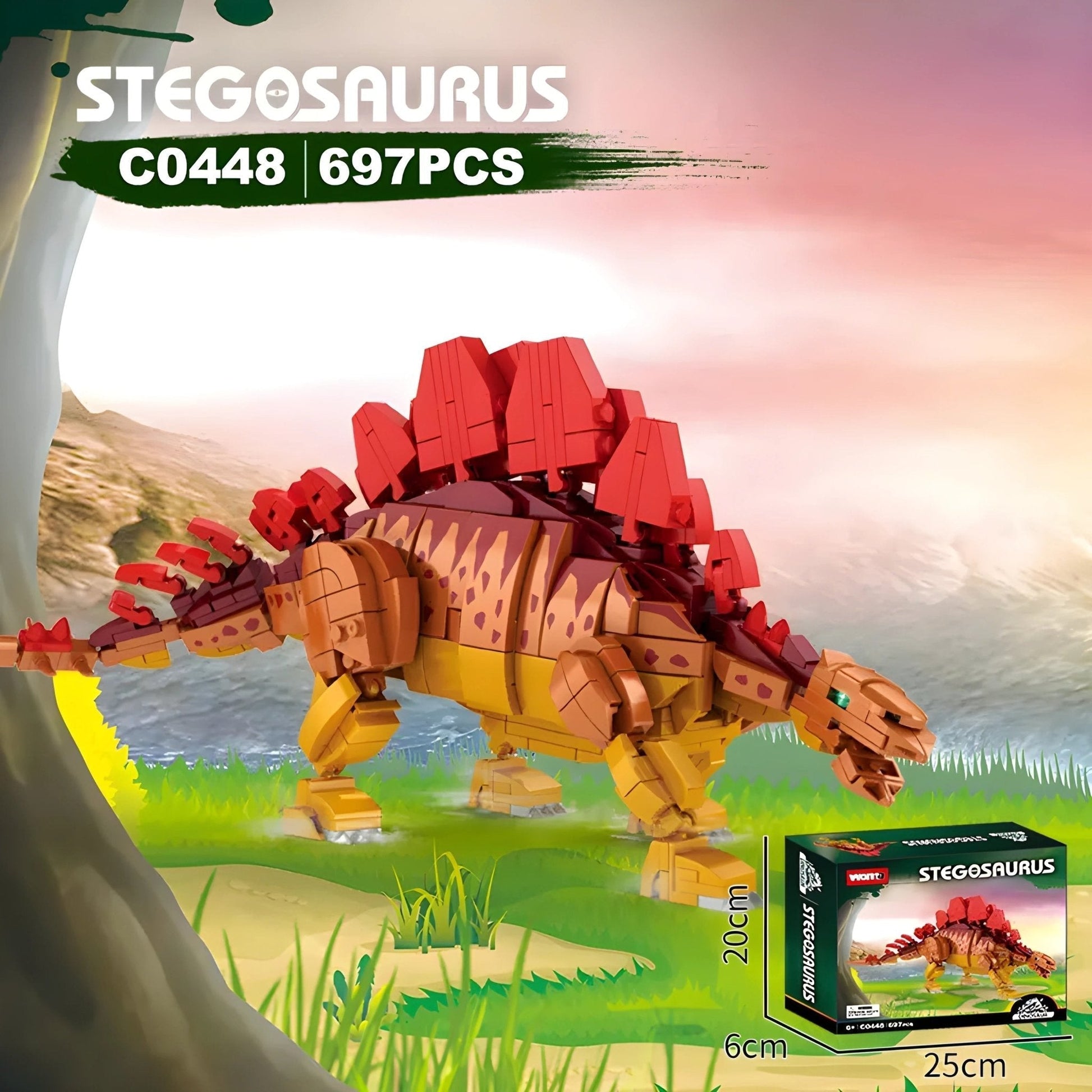 Stegosaurus Dino Building Set – 697 PCS STEM Toy for Kids 6+ STEM building block toy by LOLIPOL