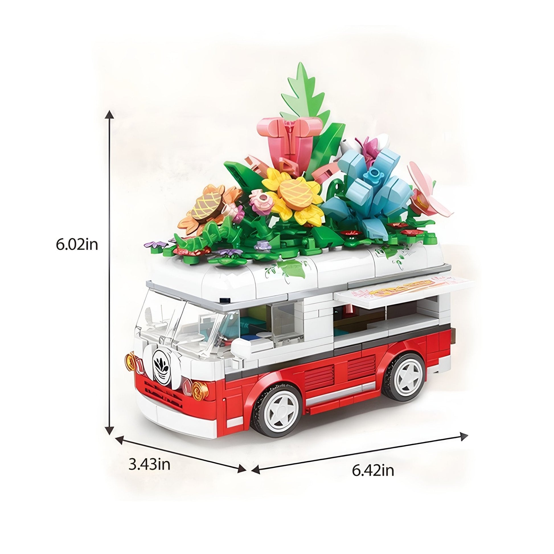 STEM Flower Van Set – 457 PCS Floral Brick Kit for Kids 6+ STEM building block toy by LOLIPOL