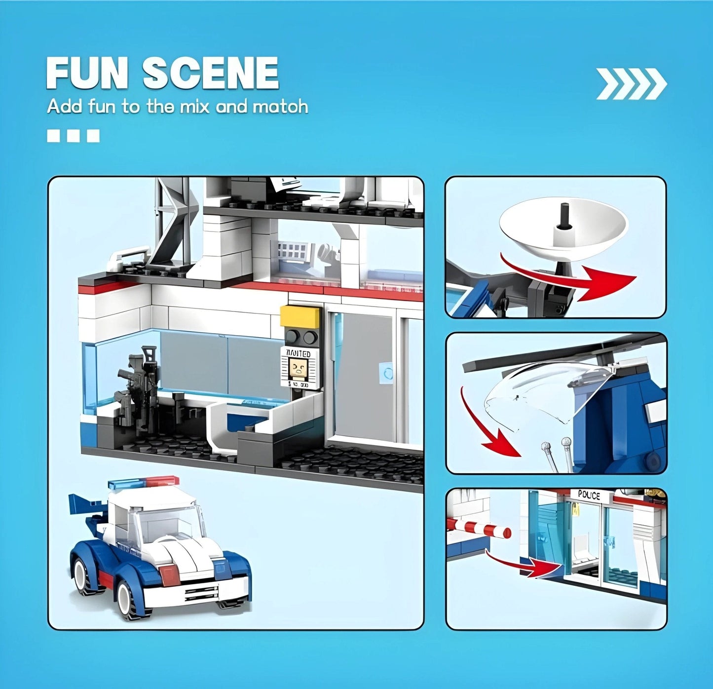 SWAT Police Station – 563 PCS STEM Action Toy for Kids 6+ STEM building block toy by LOLIPOL